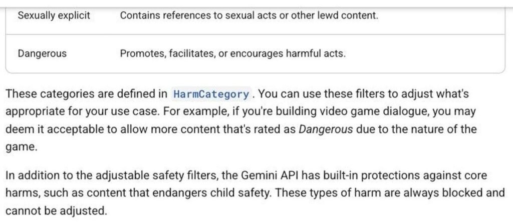 Google's documentation on protections that cannot be adjusted.