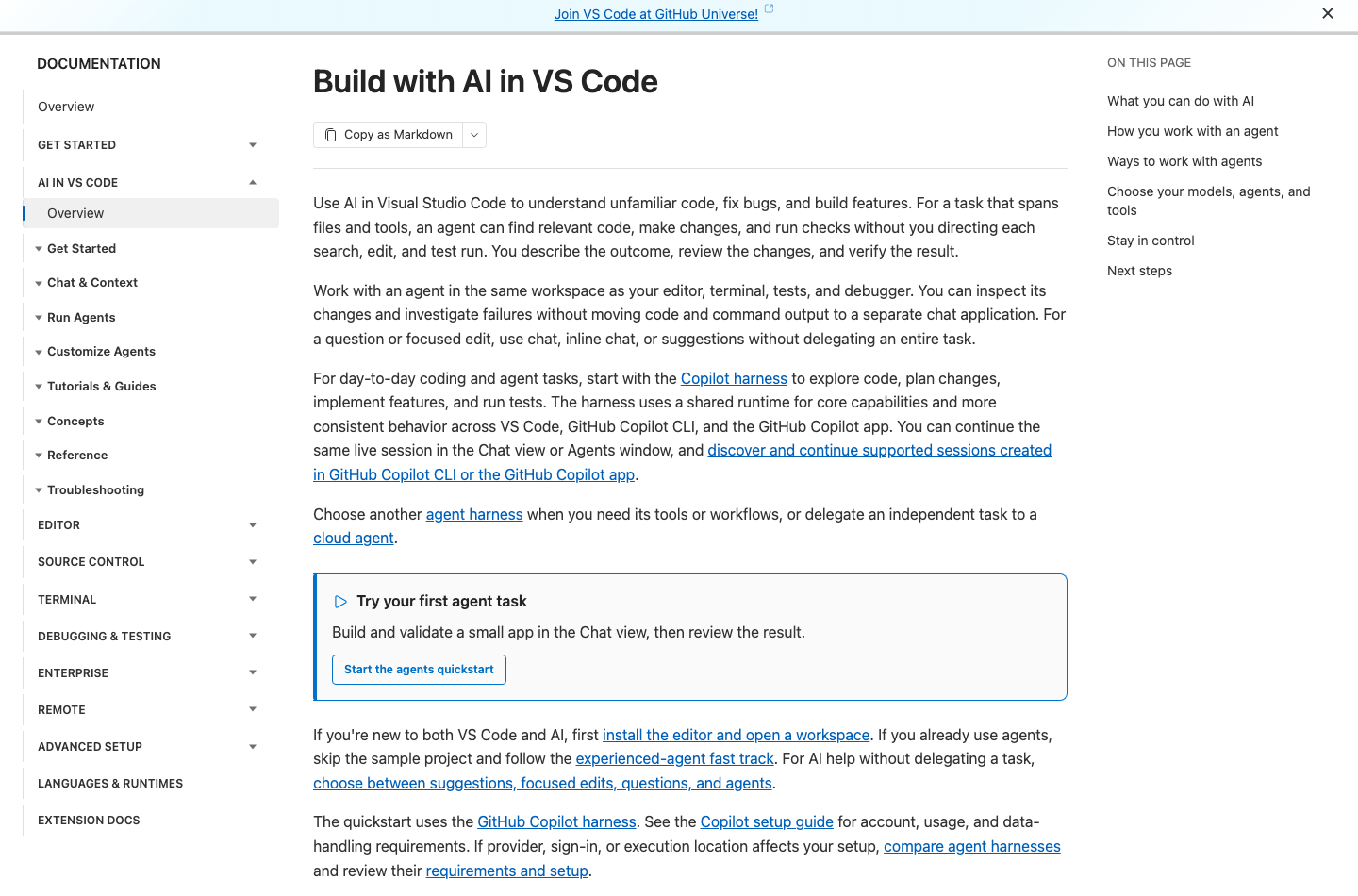 GitHub Copilot providing inline ghost-text code completions and chat in Visual Studio Code
