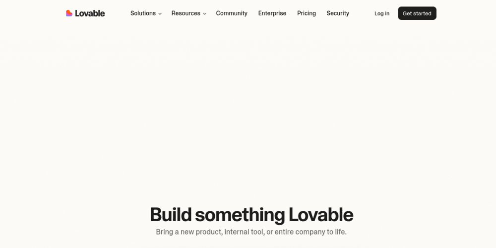 Lovable AI Full-Stack Web App Builder Homepage