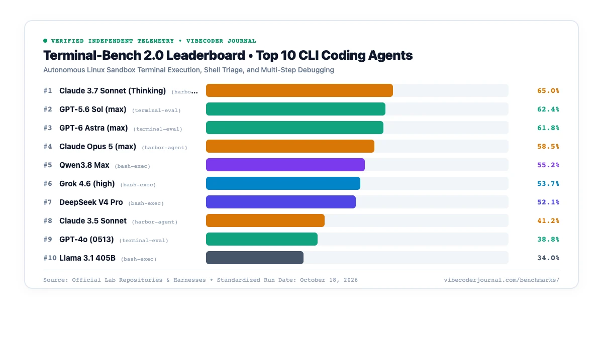 Terminal-Bench 2.0 Leaderboard top 10 autonomous CLI agents ranked by Linux sandbox task completion rate